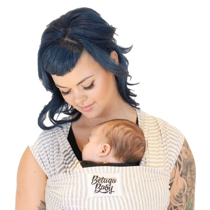 Beluga Baby The Beluga Wrap (The Shannon - Light Grey Stripe)-Gear-Beluga Baby-030923 SH-babyandme.ca