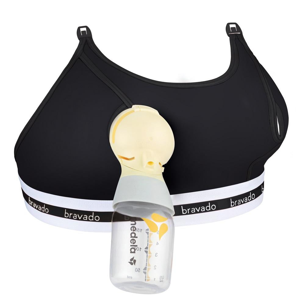 Bravado Clip & Pump Hands-Free Nursing Bra Accessory 2.0 (Black)-Feeding-Bravado--babyandme.ca