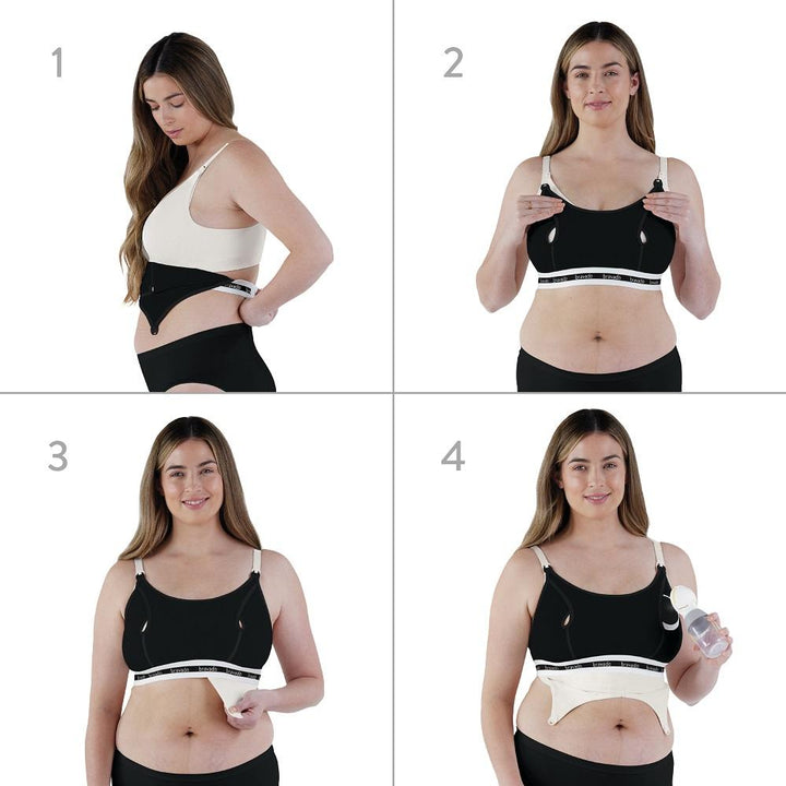 Bravado Clip & Pump Hands-Free Nursing Bra Accessory 2.0 (Black)-Feeding-Bravado--babyandme.ca