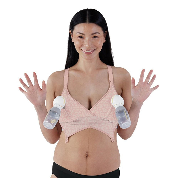 Bravado Original Pumping & Nursing Bra 2.0 (Pink Leopard)-Feeding-Bravado--babyandme.ca