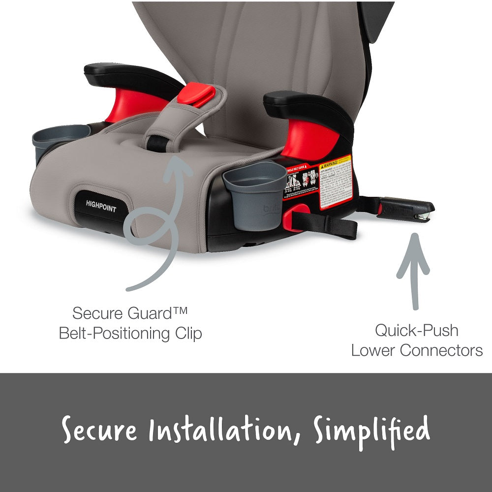 Britax Highpoint 2 Stage Belt Positioning Booster SafeWash Grey
