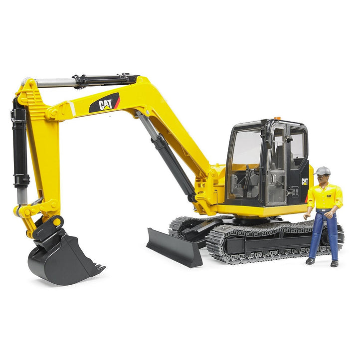 Bruder CAT Mini Excavator with Worker-Toys & Learning-Bruder-031408-babyandme.ca