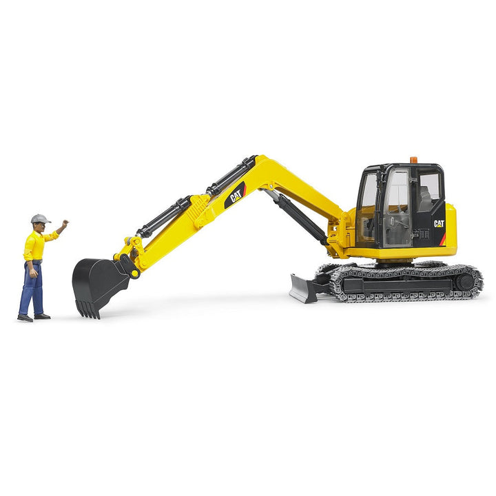 Bruder CAT Mini Excavator with Worker-Toys & Learning-Bruder-031408-babyandme.ca