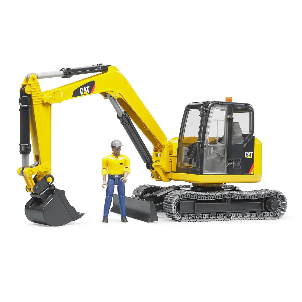 Bruder CAT Mini Excavator with Worker-Toys & Learning-Bruder-031408-babyandme.ca