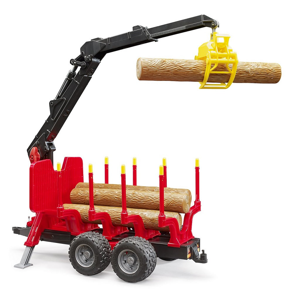 Bruder Forestry Trailer with Loading Crane & Grab-Toys & Learning-Bruder-031896-babyandme.ca