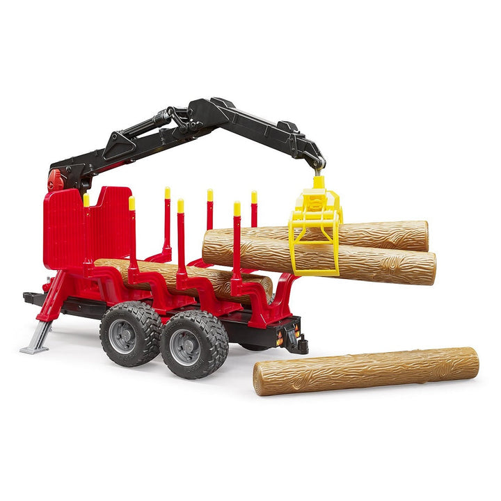 Bruder Forestry Trailer with Loading Crane & Grab-Toys & Learning-Bruder-031896-babyandme.ca