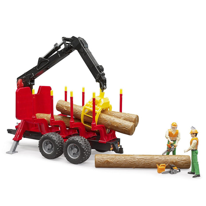 Bruder Forestry Trailer with Loading Crane & Grab-Toys & Learning-Bruder-031896-babyandme.ca