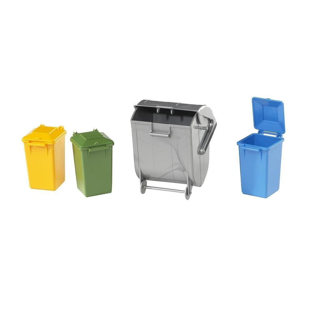 Bruder Garbage Can Set (3 Small, 1 Large)-Toys & Learning-Bruder-027491-babyandme.ca