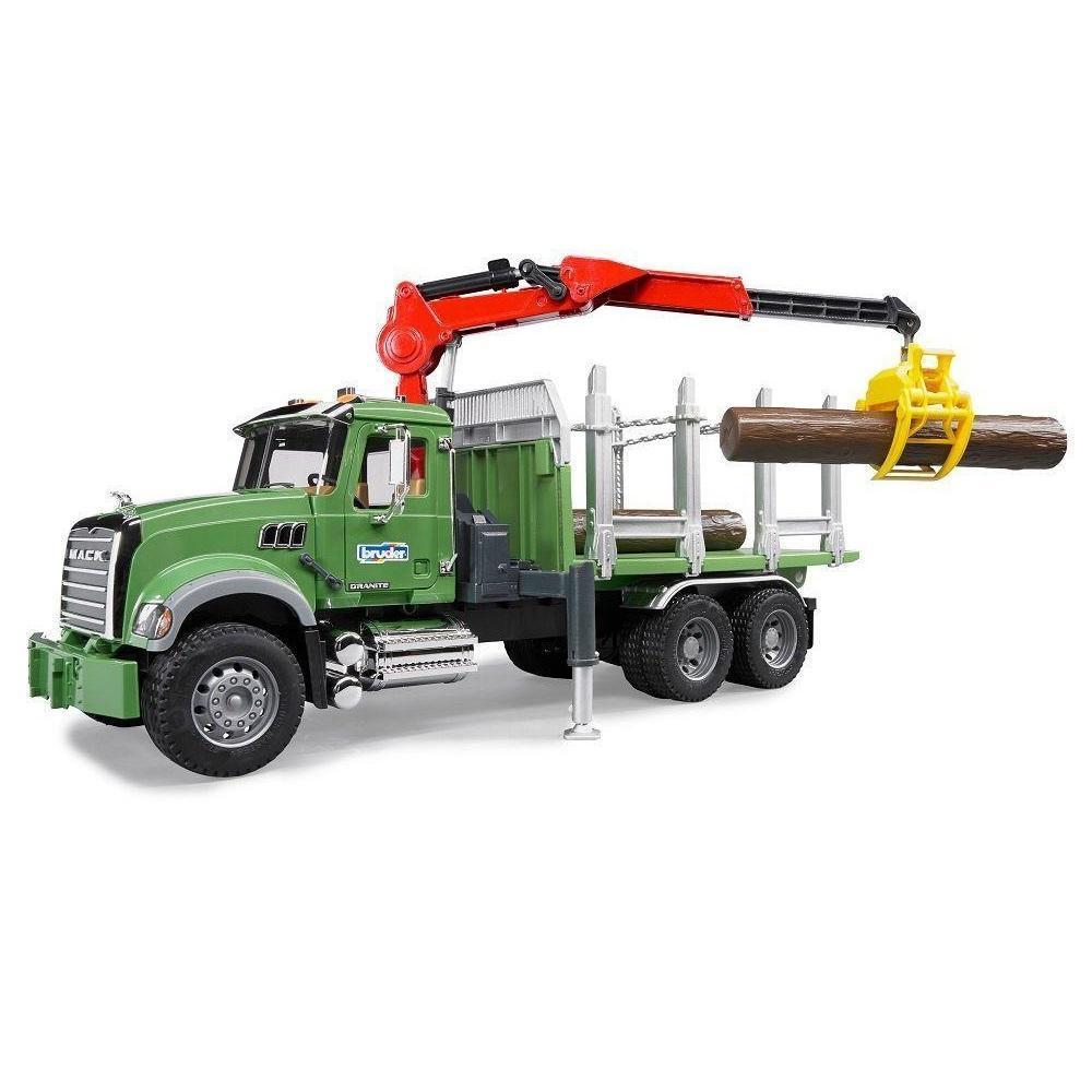 Bruder MACK Granite Timber Truck with 3 Trunks - IN STORE PICK UP ONLY-Toys & Learning-Bruder-027027-babyandme.ca