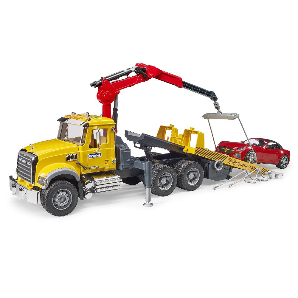 Bruder MACK Granite Tow Truck with Roadster - Main Image