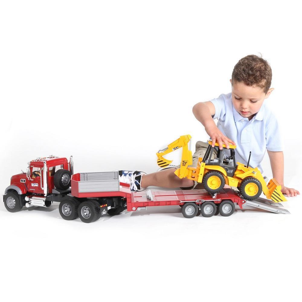 Bruder MACK Granite Truck with Low Loader and JCB 4CX Backhoe Loader - IN STORE PICK UP ONLY-Toys & Learning-Bruder-007312-babyandme.ca