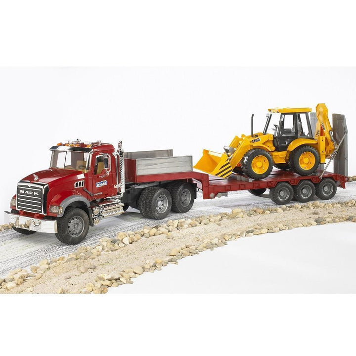 Bruder MACK Granite Truck with Low Loader and JCB 4CX Backhoe Loader - IN STORE PICK UP ONLY-Toys & Learning-Bruder-007312-babyandme.ca
