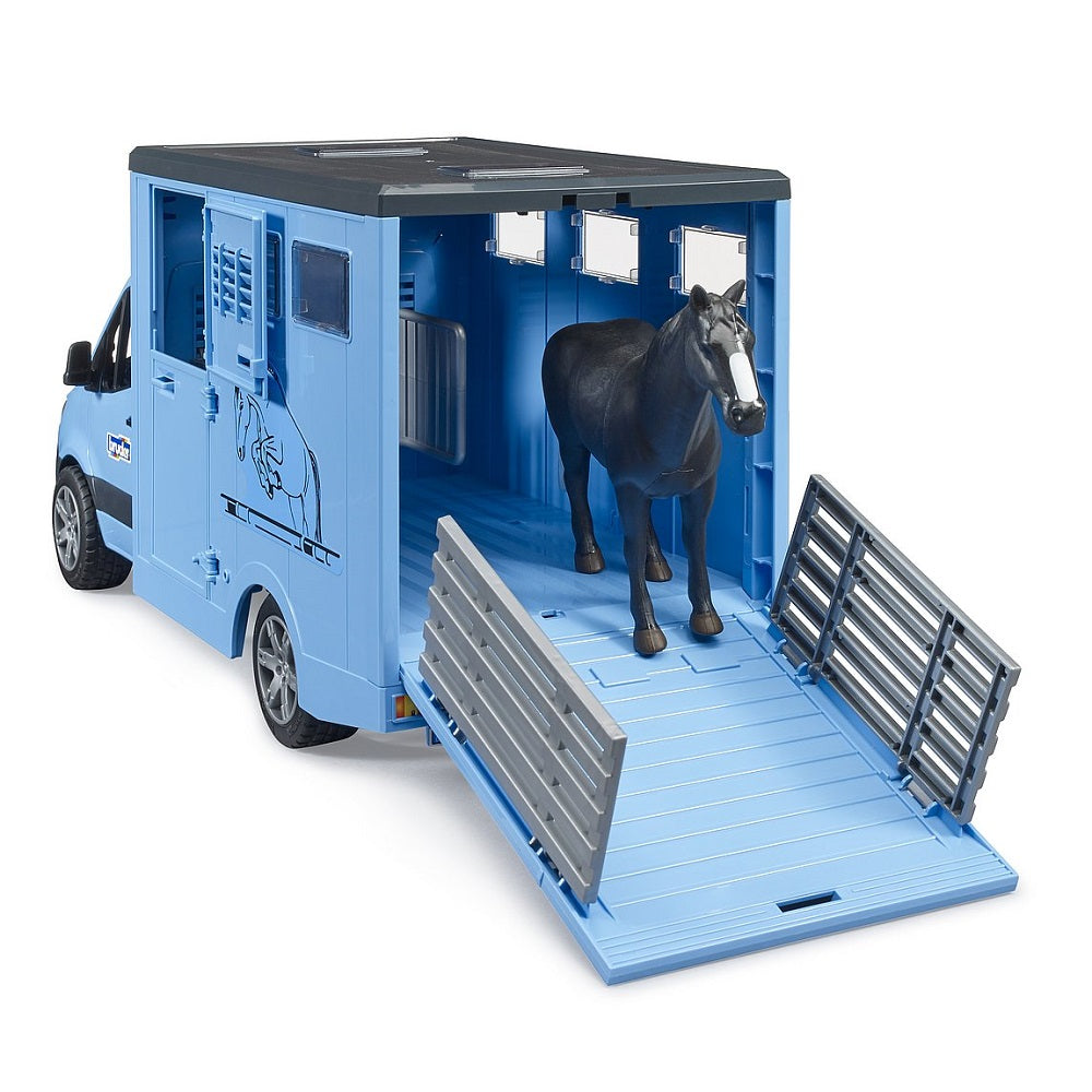 Bruder MB Sprinter Animal Transporter with 1 Horse-Toys & Learning-Bruder-030155 MB-babyandme.ca