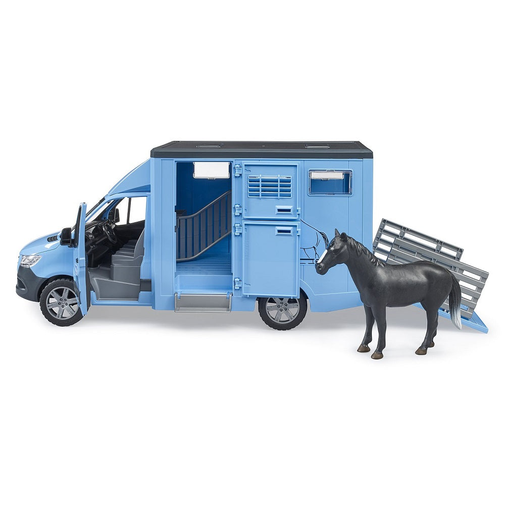 Bruder MB Sprinter Animal Transporter with 1 Horse-Toys & Learning-Bruder-030155 MB-babyandme.ca
