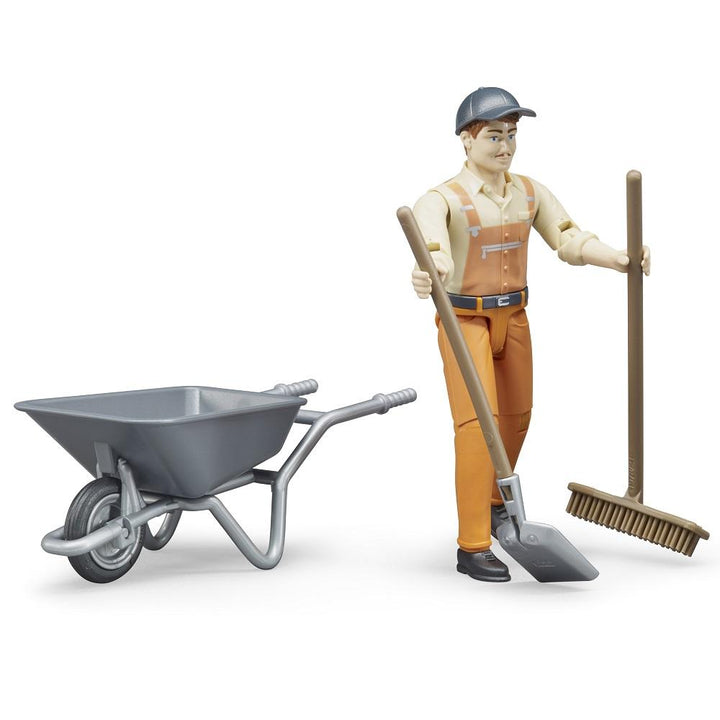 Bruder Municipal Worker with Accessories-Toys & Learning-Bruder-025291-babyandme.ca