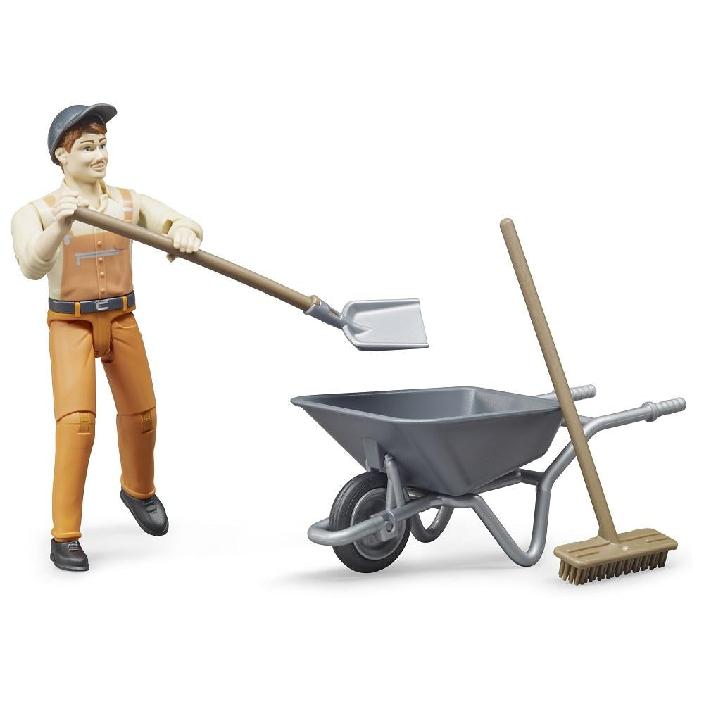 Bruder Municipal Worker with Accessories-Toys & Learning-Bruder-025291-babyandme.ca