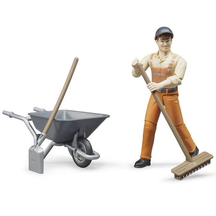 Bruder Municipal Worker with Accessories-Toys & Learning-Bruder-025291-babyandme.ca