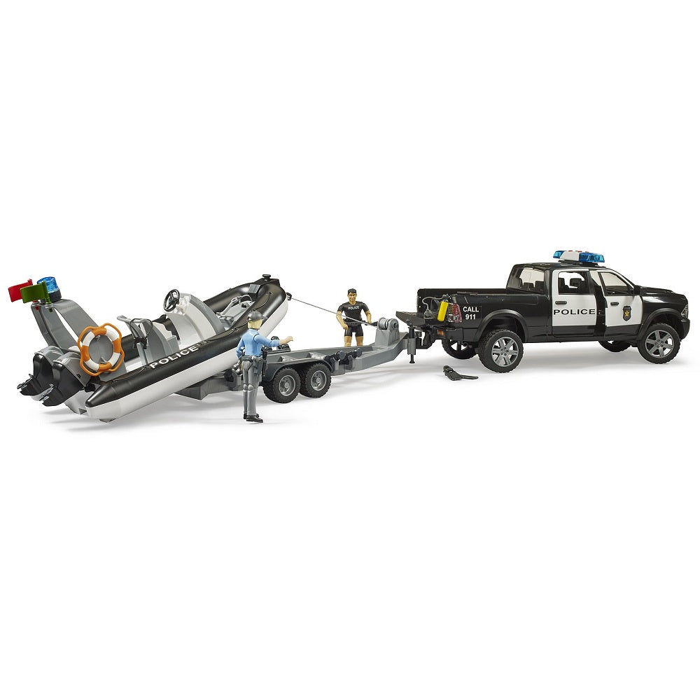 Bruder RAM 2500 Police Pickup with Light & Sound, Trailer, & Boat - IN STORE PICK UP ONLY-Toys & Learning-Bruder-031365-babyandme.ca