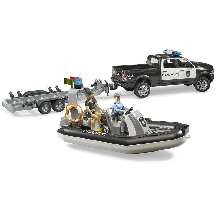 Bruder RAM 2500 Police Pickup with Light & Sound, Trailer, & Boat - IN STORE PICK UP ONLY-Toys & Learning-Bruder-031365-babyandme.ca