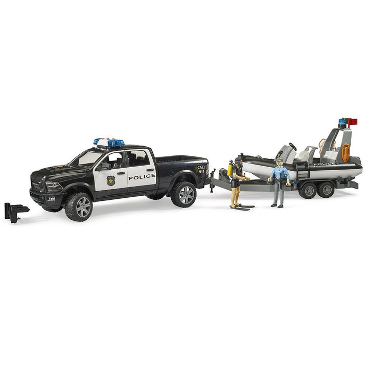 Bruder RAM 2500 Police Pickup with Light & Sound, Trailer, & Boat - IN STORE PICK UP ONLY-Toys & Learning-Bruder-031365-babyandme.ca