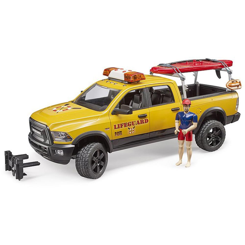 Bruder RAM 2500 Power Wagon Lifeguard with Figure, Stand Up Paddle, and Light & Sound-Toys & Learning-Bruder-030533-babyandme.ca