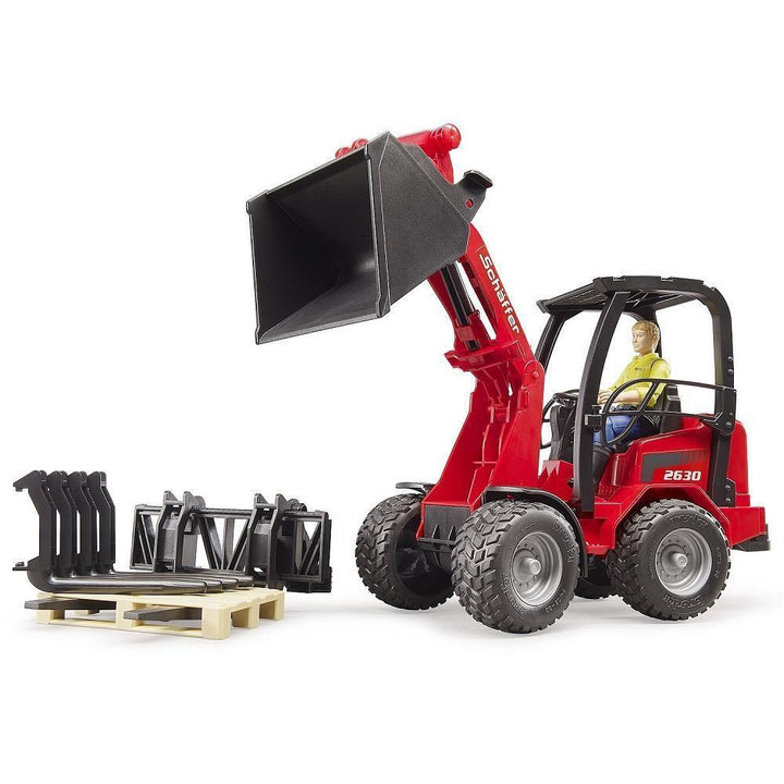 Bruder Schaffer Compact Loader 2630 with Figure & Accessories-Toys & Learning-Bruder-028046-babyandme.ca
