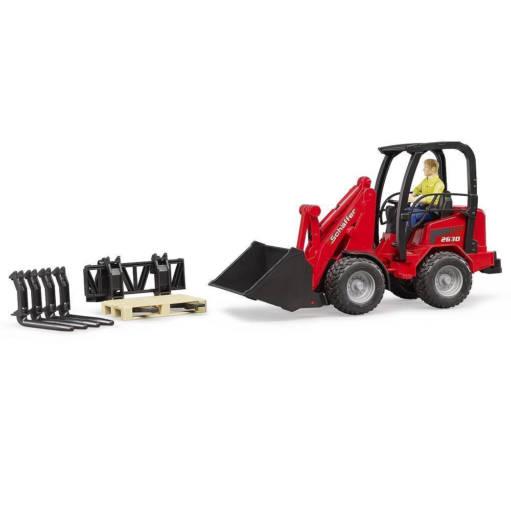 Bruder Schaffer Compact Loader 2630 with Figure & Accessories-Toys & Learning-Bruder-028046-babyandme.ca