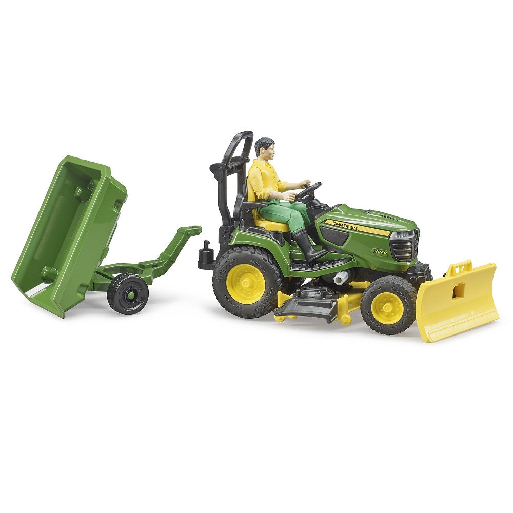 Bruder bWorld John Deere Lawn Tractor with Trailer-Toys & Learning-Bruder-031151-babyandme.ca