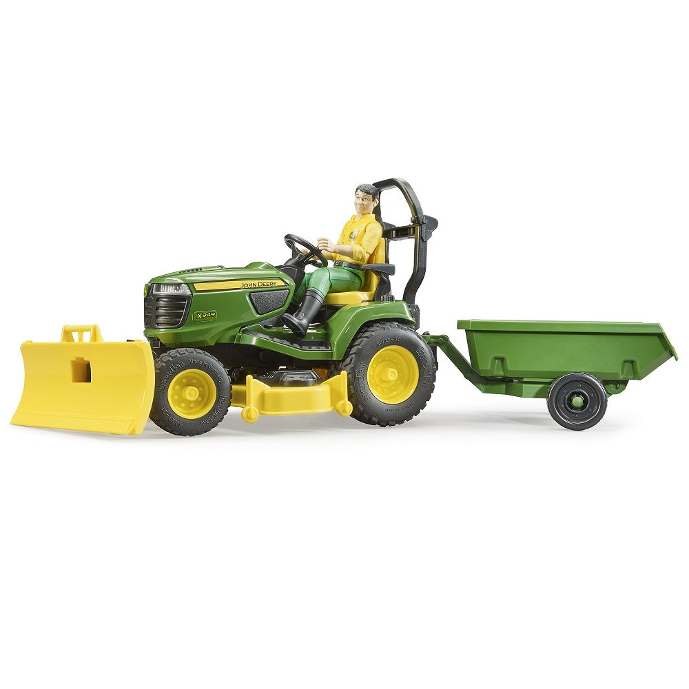 Bruder bWorld John Deere Lawn Tractor with Trailer-Toys & Learning-Bruder-031151-babyandme.ca