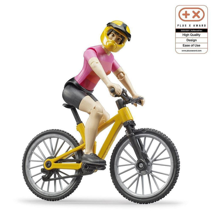 Bruder bWorld Mountain Bike with Female Cyclist-Toys & Learning-Bruder-028064-babyandme.ca