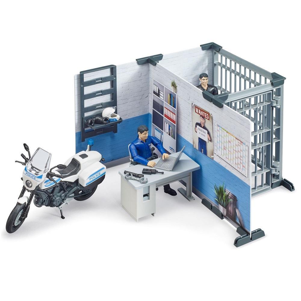Bruder bWorld Police Station with Police Motorcycle-Toys & Learning-Bruder-030153-babyandme.ca