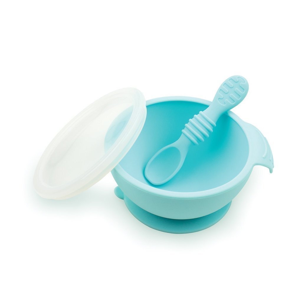 Bumkins Silicone First Feeding Set (Blue)-Feeding-Bumkins-025028 BL-babyandme.ca
