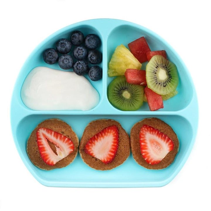 Bumkins Silicone Grip Dish (Blue)-Feeding-Bumkins-024635 BL-babyandme.ca