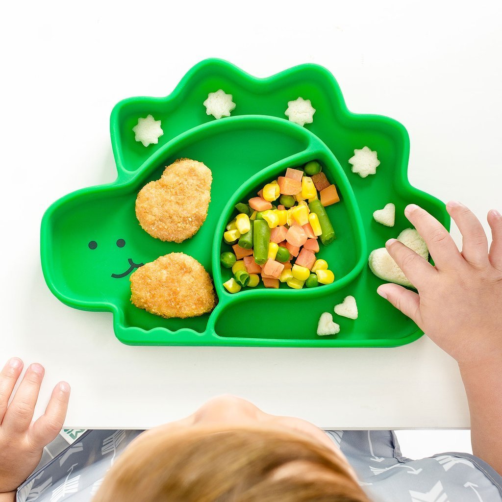 Bumkins Silicone Grip Dish Special Edition (Dino)-Feeding-Bumkins-024635 DN-babyandme.ca