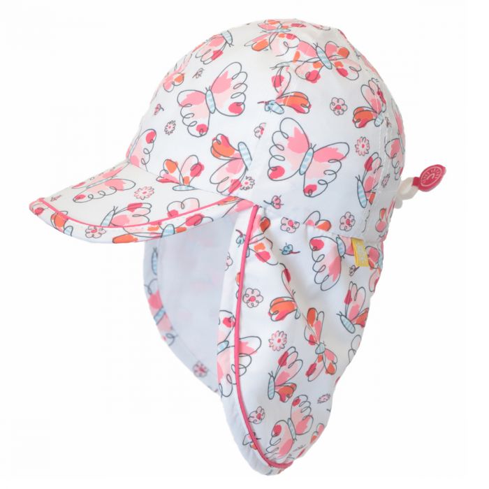 Calikids S2211 Beach Hat with Neck Flap (Butterfly)-Apparel-Calikids--babyandme.ca