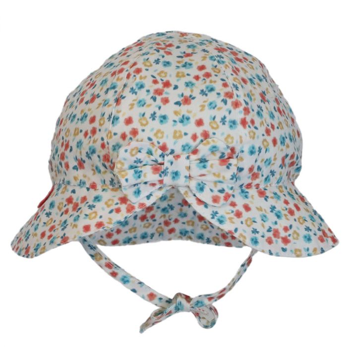 Calikids S2320 Cotton Baby Bow Hat (Floral)-Apparel-Calikids--babyandme.ca