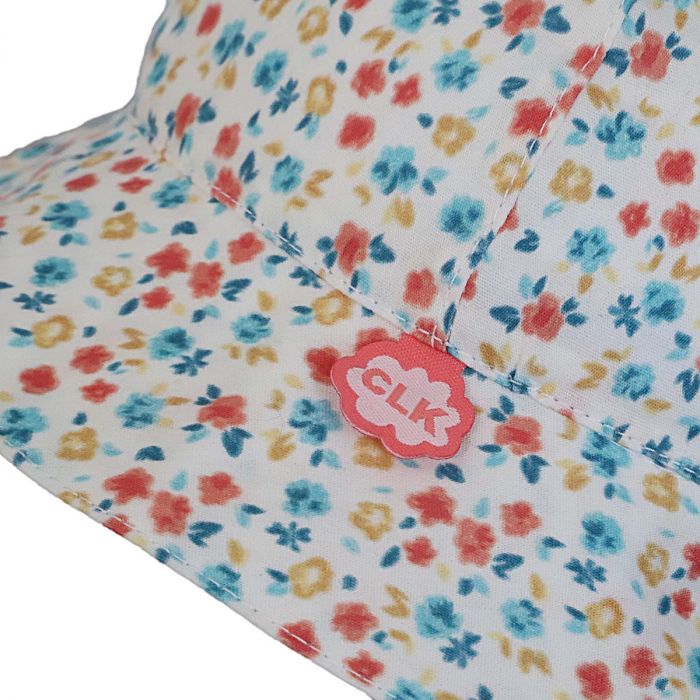 Calikids S2320 Cotton Baby Bow Hat (Floral)-Apparel-Calikids--babyandme.ca