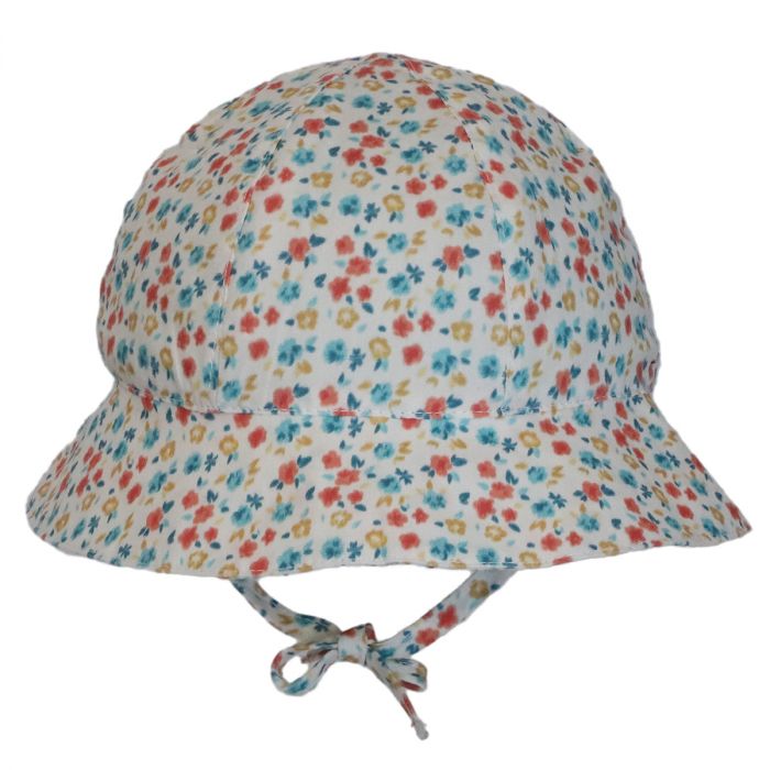 Calikids S2320 Cotton Baby Bow Hat (Floral)-Apparel-Calikids--babyandme.ca