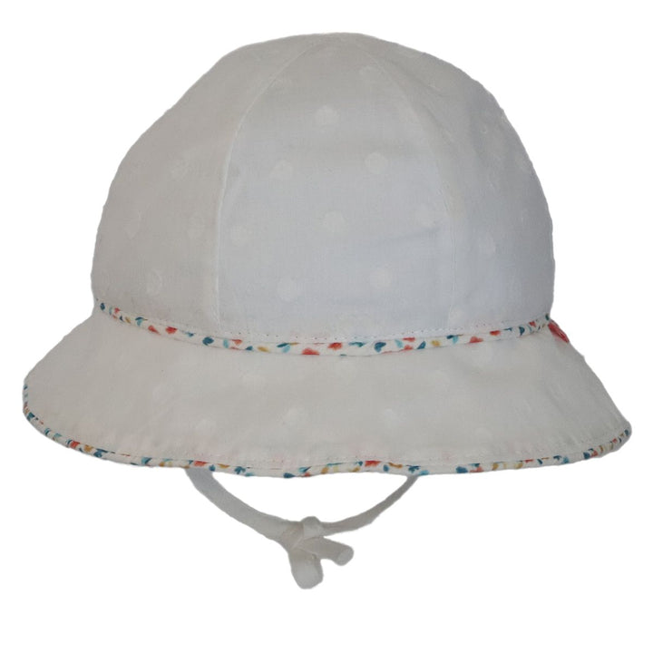 Calikids S2320 Cotton Baby Bow Hat (White)-Apparel-Calikids--babyandme.ca