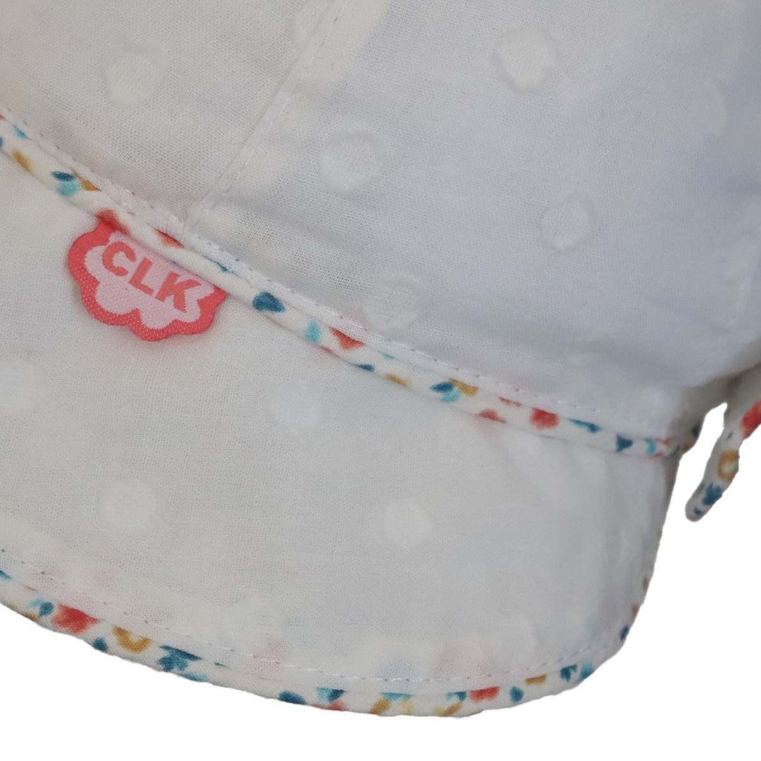 Calikids S2320 Cotton Baby Bow Hat (White)-Apparel-Calikids--babyandme.ca