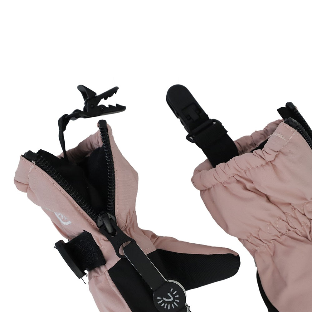 Calikids W0122 Mitten with Clips (Rose)-Apparel-Calikids--babyandme.ca