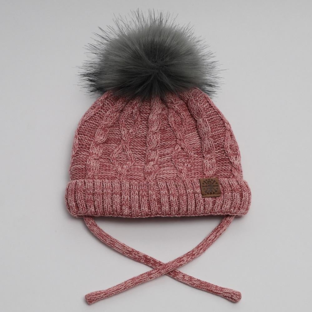Calikids W1901 Cotton Knit Pompom Hat (Brick Mix)-Apparel-Calikids--babyandme.ca