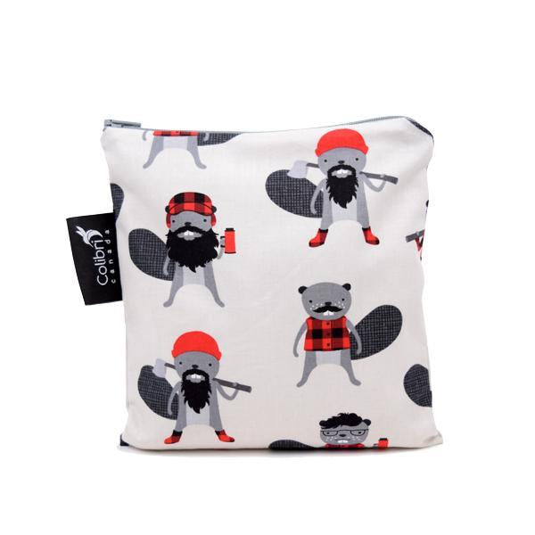 Colibri Reusable Snack Bag Large (Beavers)-Feeding-Colibri-010325 BV-babyandme.ca