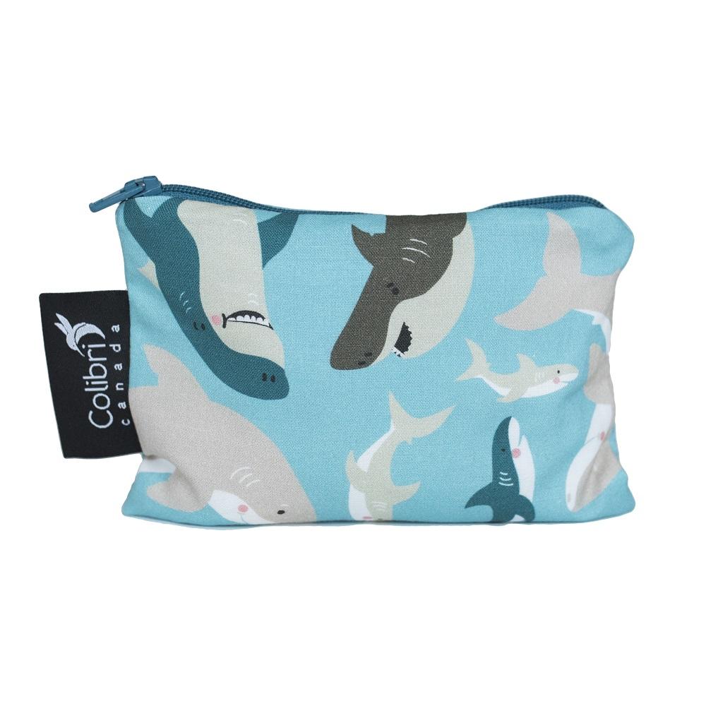 Colibri Reusable Snack Bag Small (Sharks)-Feeding-Colibri-010326 SH-babyandme.ca