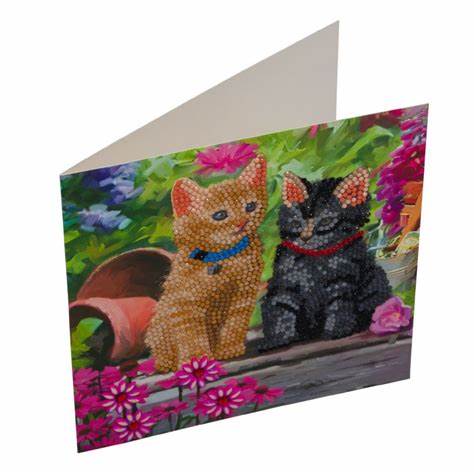 Craft Buddy DIY Crystal Art Card Kit (Cat Friends)-Toys & Learning-Craft Buddy-031177 CAT-babyandme.ca
