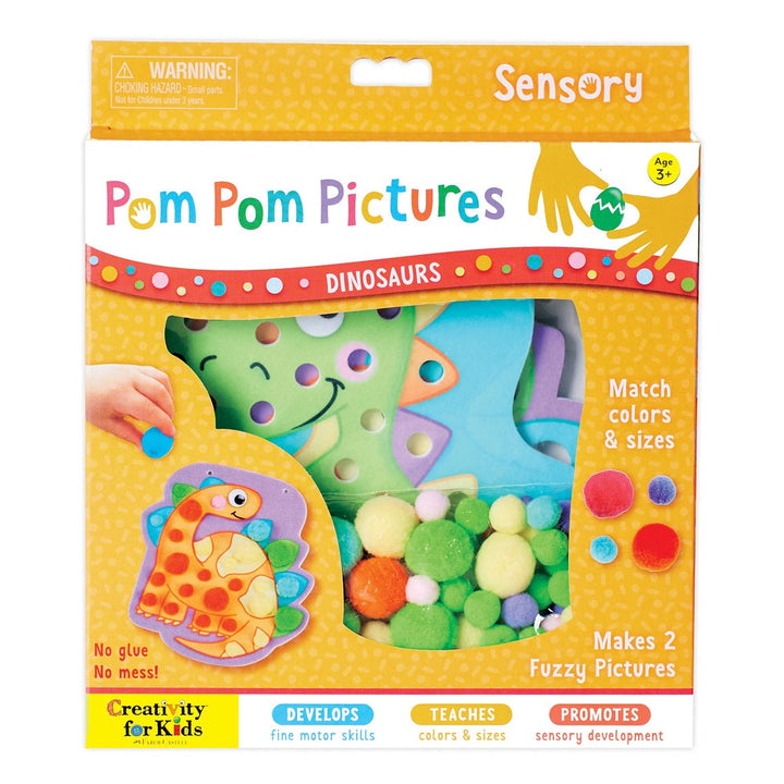 Creativity for Kids Sensory Pompom Pictures (Dinosaurs)-Toys & Learning-Creativity for Kids-031202 DI-babyandme.ca