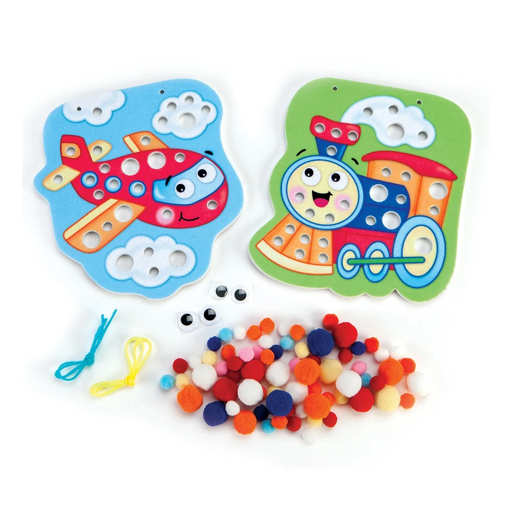 Creativity for Kids Sensory Pompom Pictures (Transportation)-Toys & Learning-Creativity for Kids-031202 TR-babyandme.ca