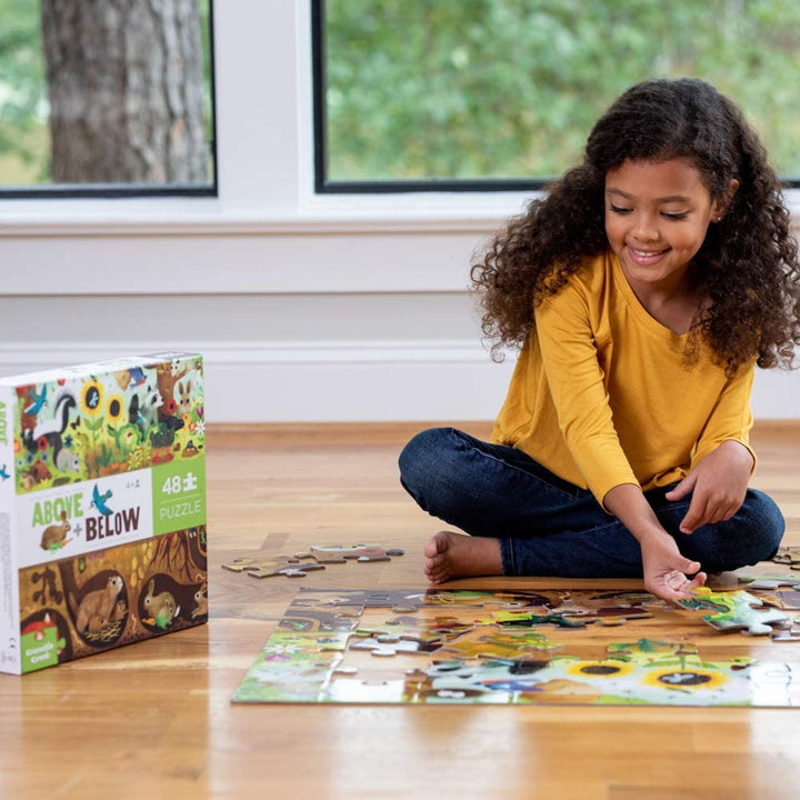 Crocodile Creek 48-Piece Above & Below Floor Puzzle (Backyard Discovery)-Toys & Learning-Crocodile Creek-028109 BY-babyandme.ca