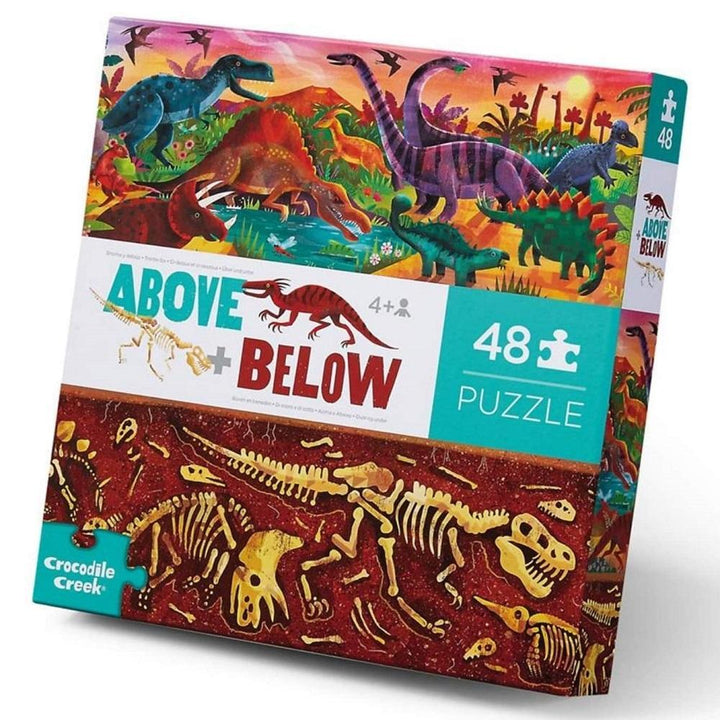 Crocodile Creek 48-Piece Above & Below Floor Puzzle (Dinosaur World)-Toys & Learning-Crocodile Creek-028109 DW-babyandme.ca