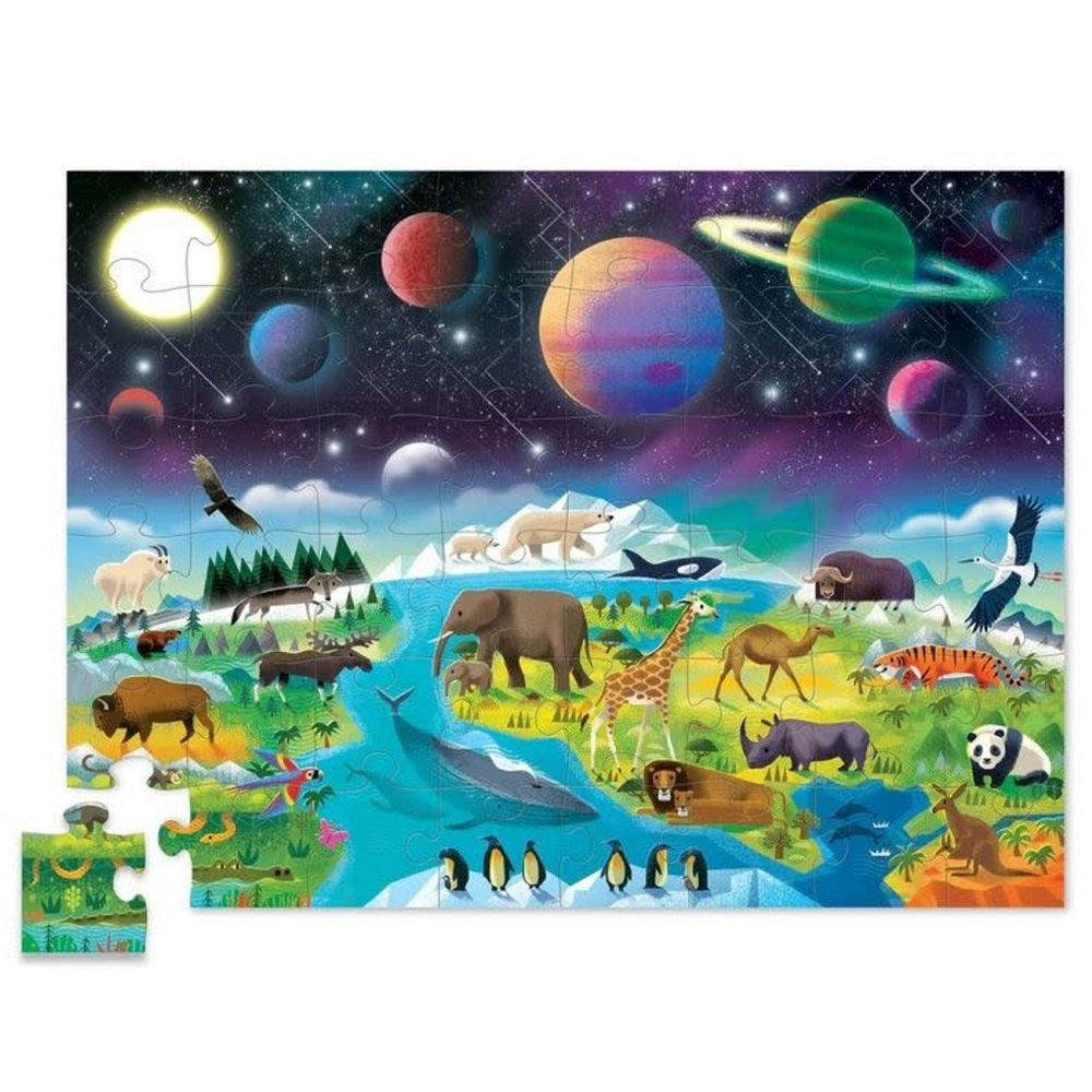 Crocodile Creek 48-Piece Above & Below Floor Puzzle (Earth & Space)-Toys & Learning-Crocodile Creek-028109 ES-babyandme.ca